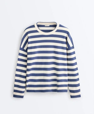 Трикотажный свитер в полоску- Заказать в России