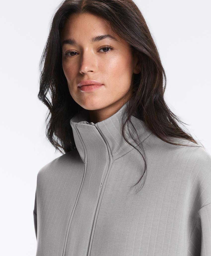 Длинная куртка из модала в полоску