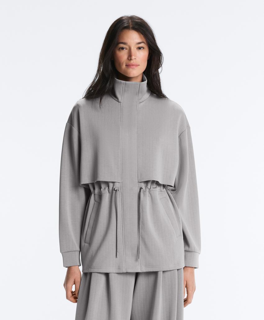 Длинная куртка из модала в полоску