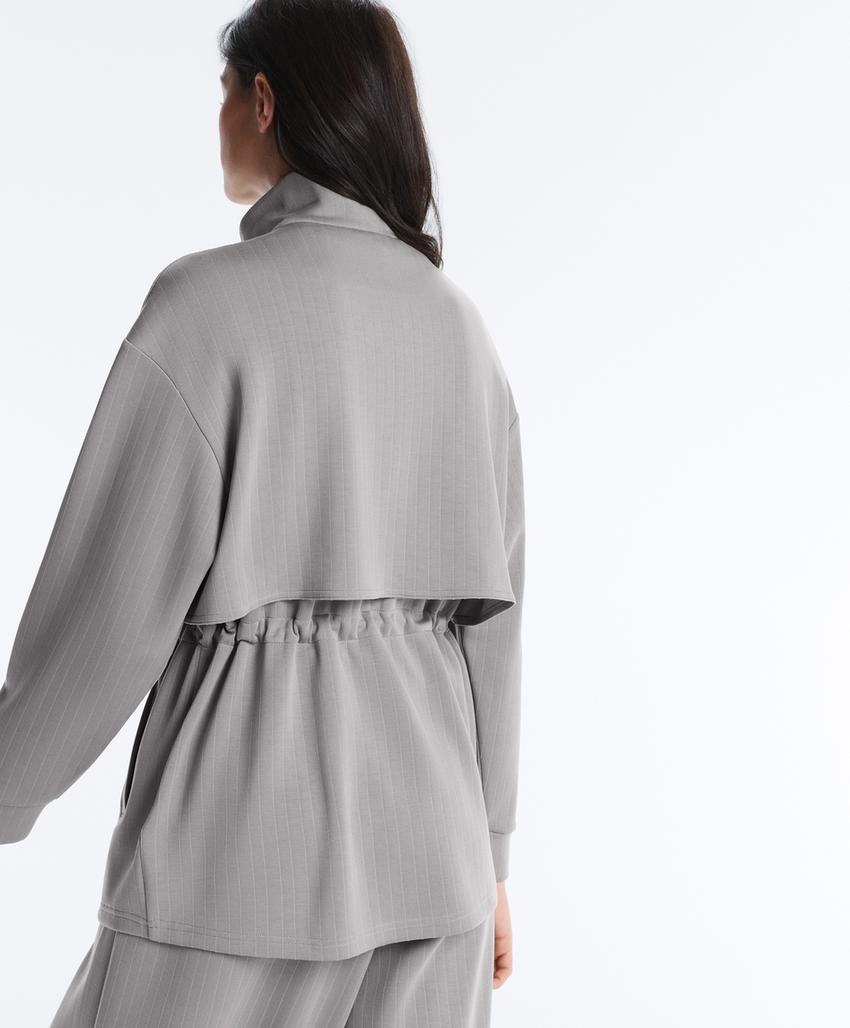 Длинная куртка из модала в полоску