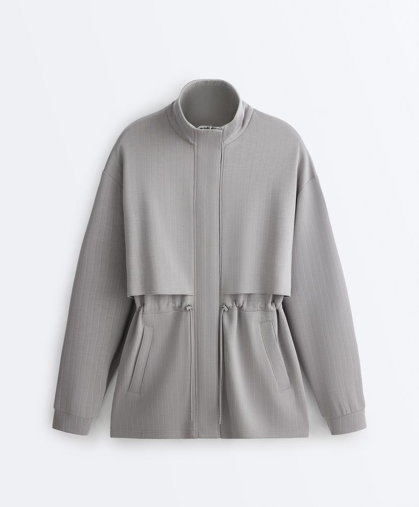 Длинная куртка из модала в полоску