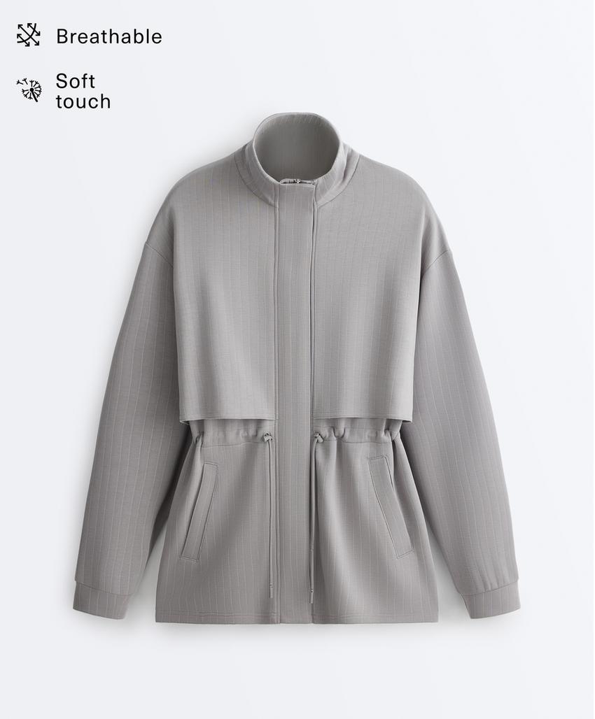 Длинная куртка из модала в полоску