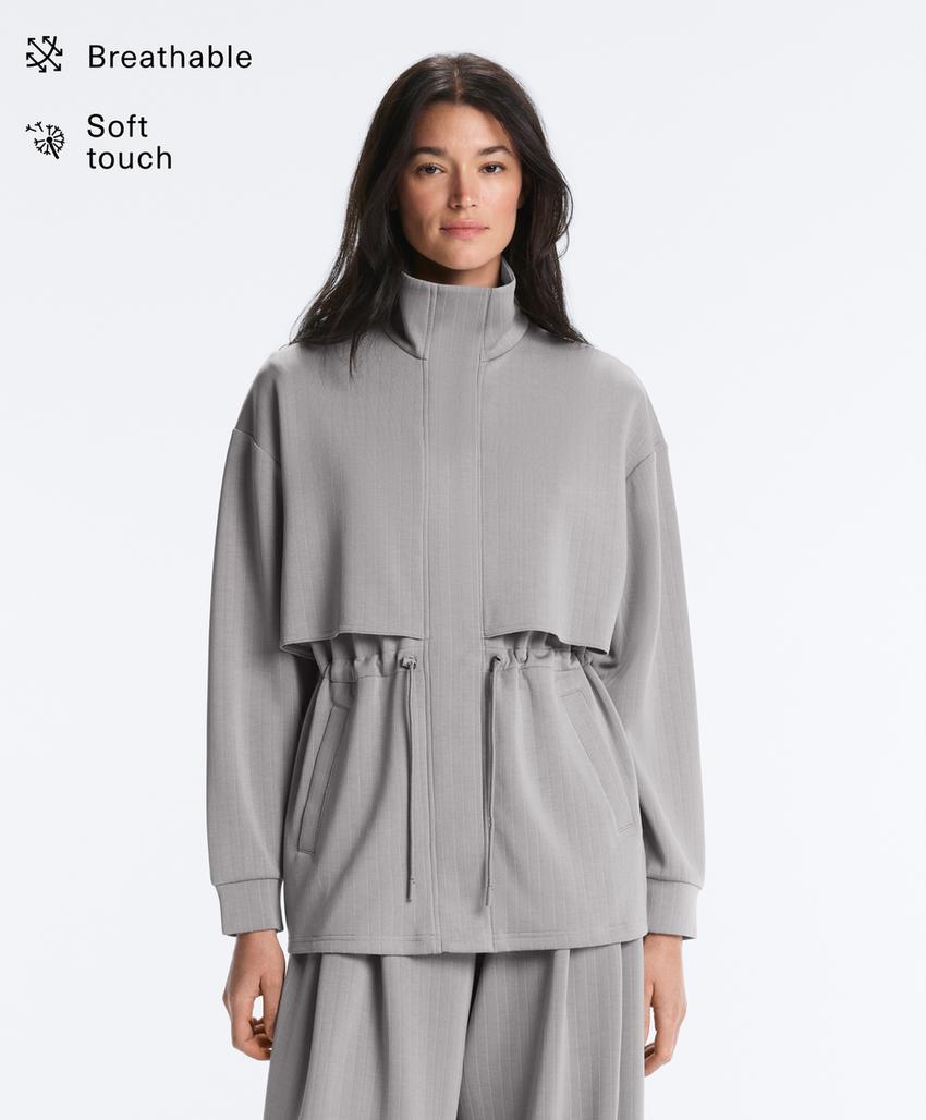 Длинная куртка из модала в полоску