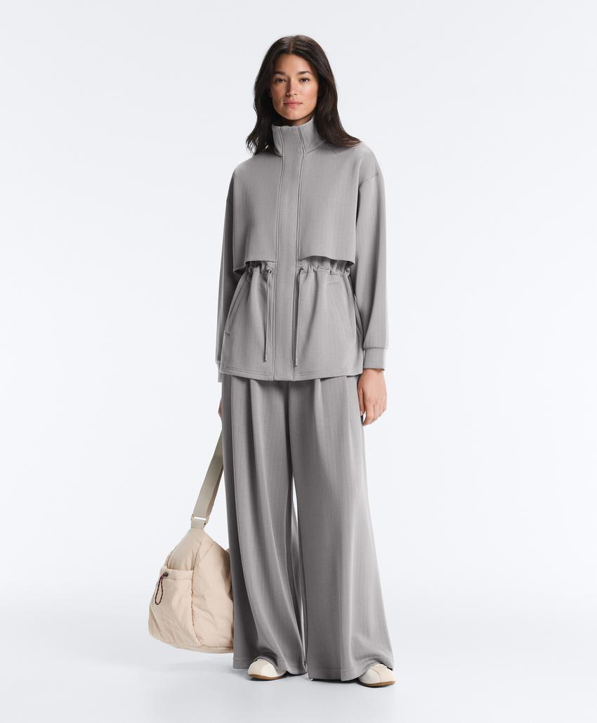 Длинная куртка из модала в полоску