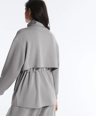 Длинная куртка из модала в полоску- Заказать в России