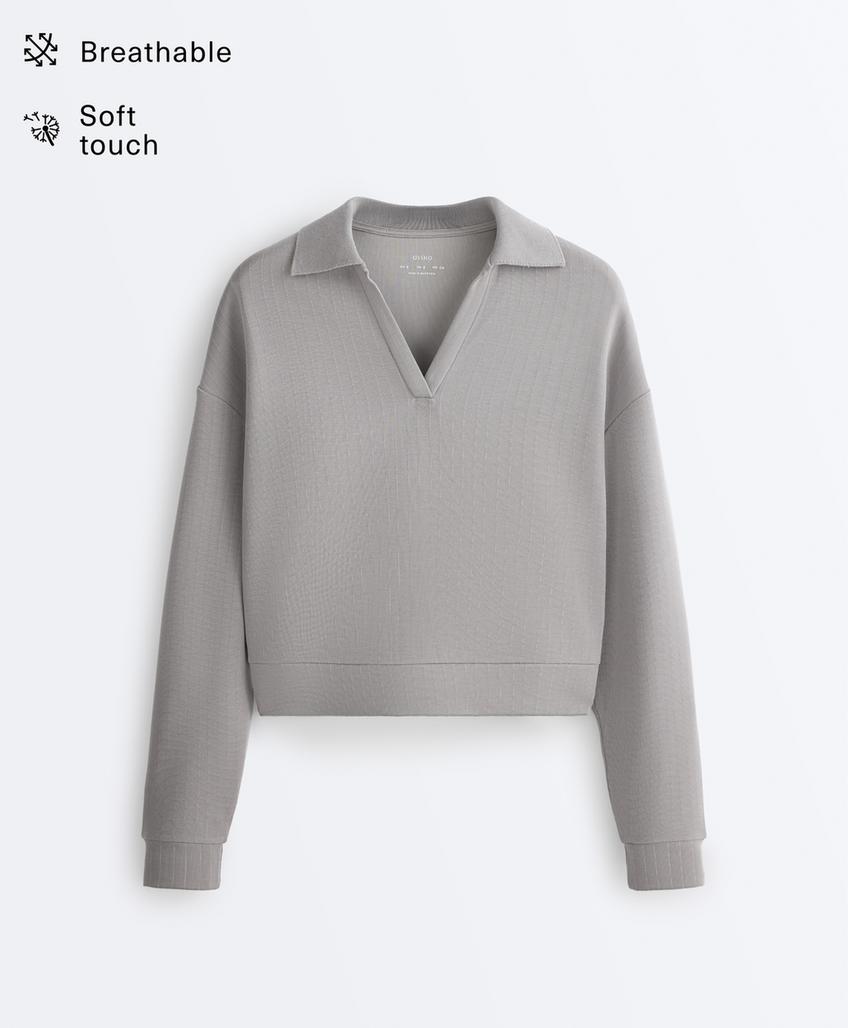 Поло в полоску из модала с мягкой отделкой