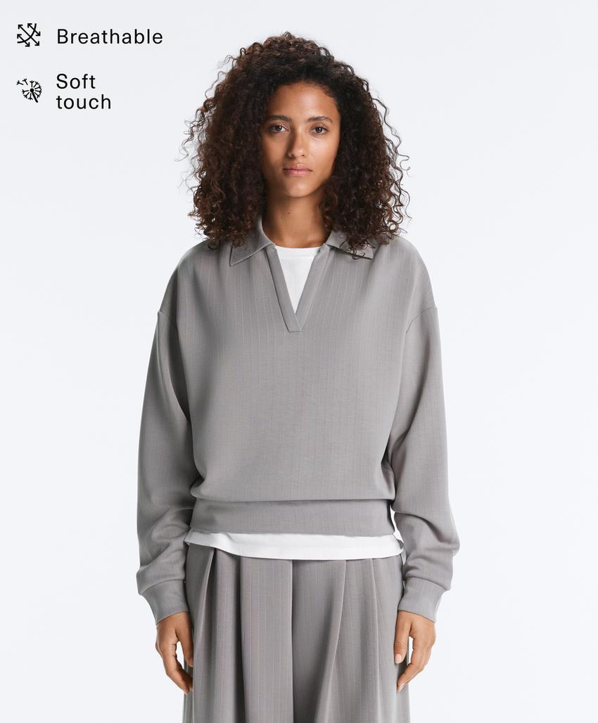 Поло в полоску из модала с мягкой отделкой