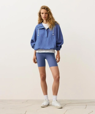 Толстовка на молнии с передним карманом, смесовый лиоцелл и лен- Заказать в России