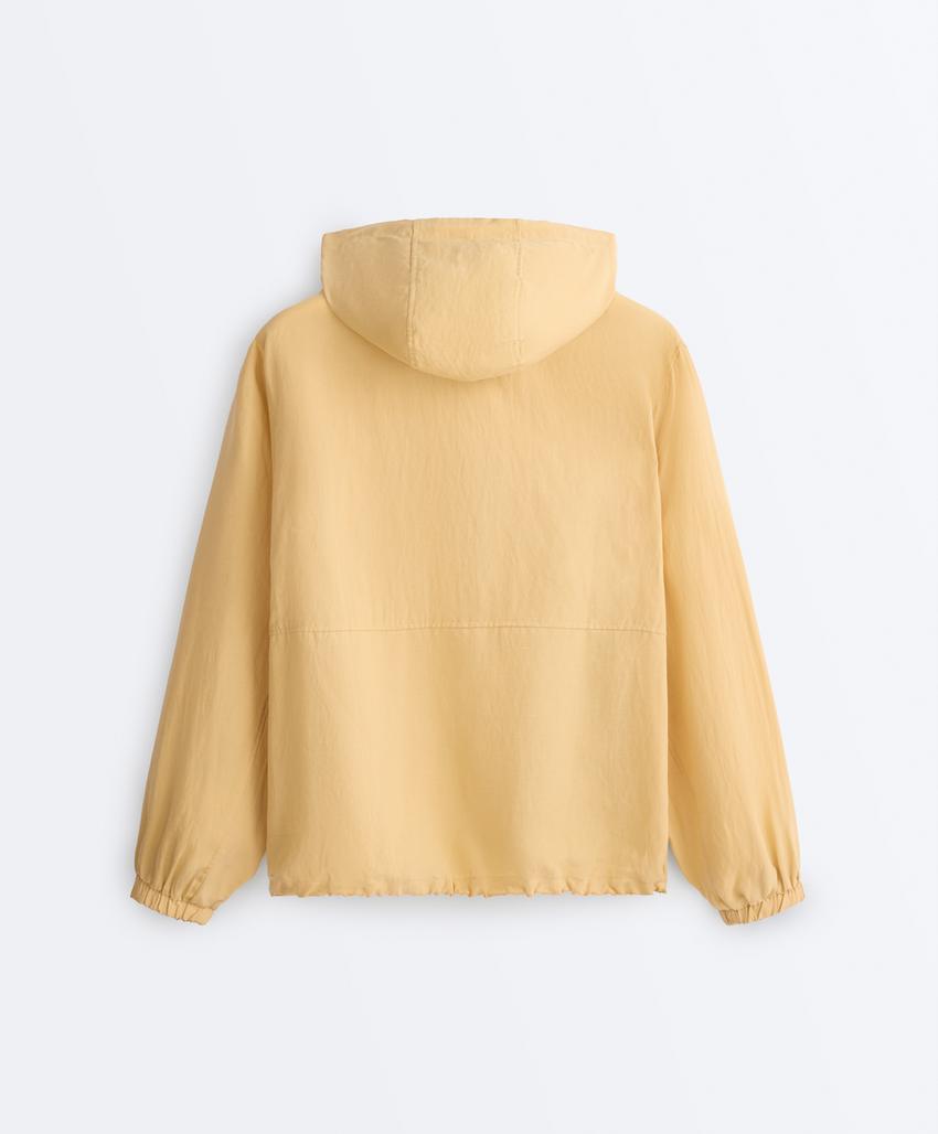 Толстовка на молнии с передним карманом, смесовый лиоцелл и лен