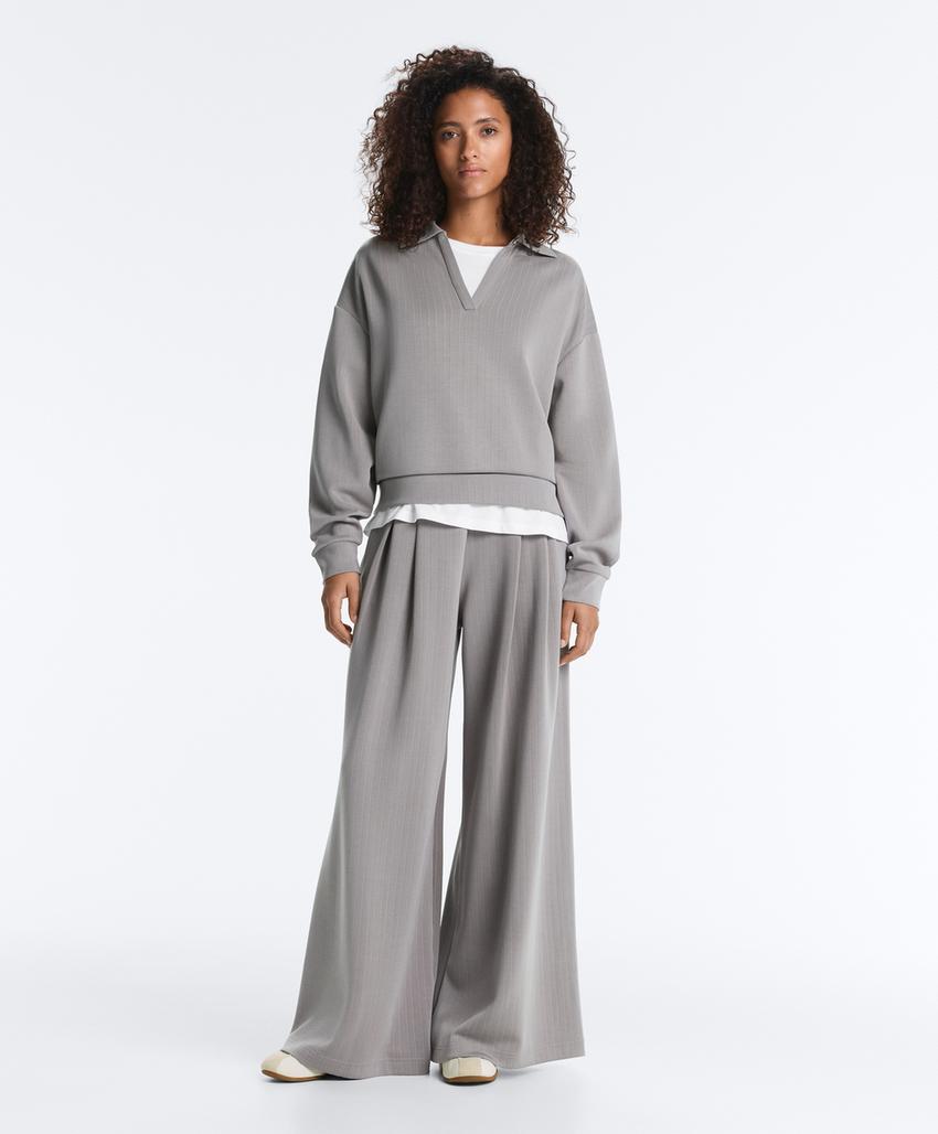 Длинные плиссированные брюки из мягкого модального материала