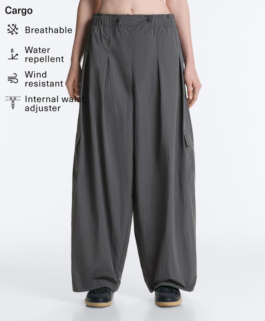 Длинные водоотталкивающие брюки карго из нейлона