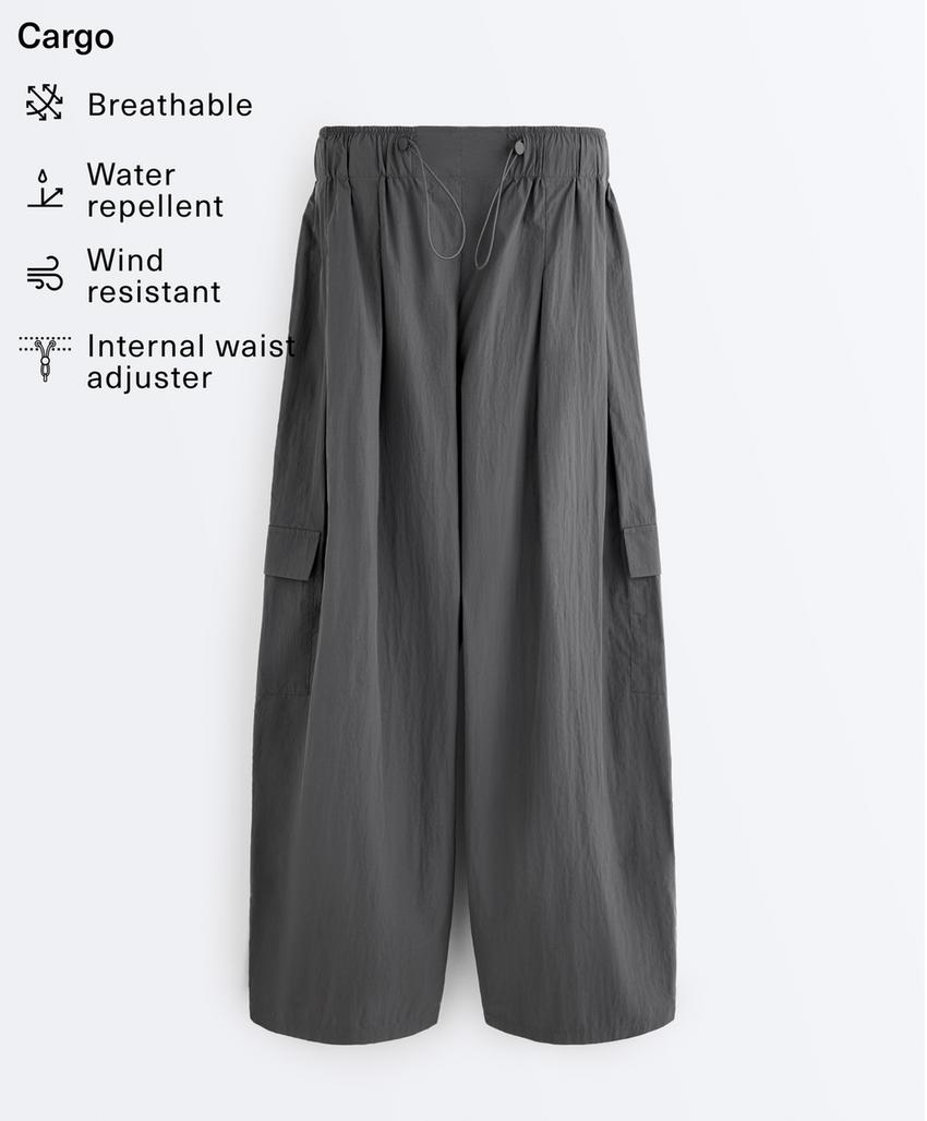 Длинные водоотталкивающие брюки карго из нейлона