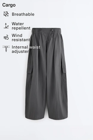 Длинные водоотталкивающие брюки карго из нейлона- Заказать в России