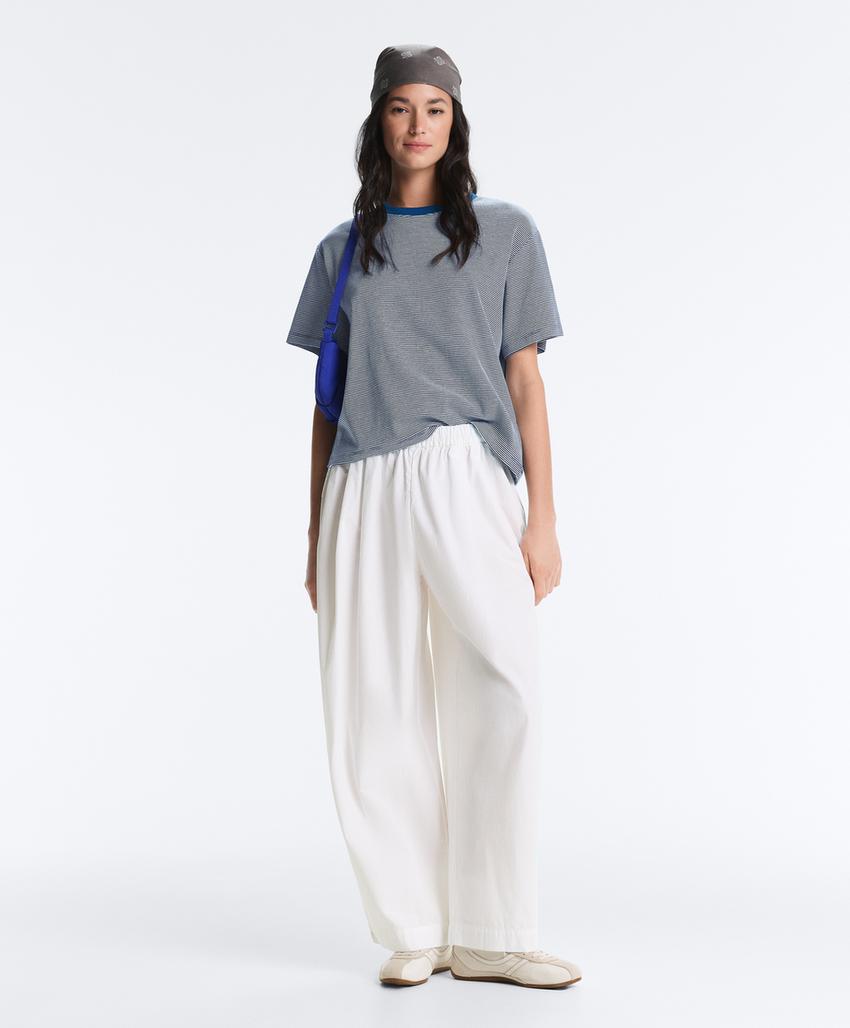 Футболка Boxy с короткими рукавами из смесового хлопка в полоску