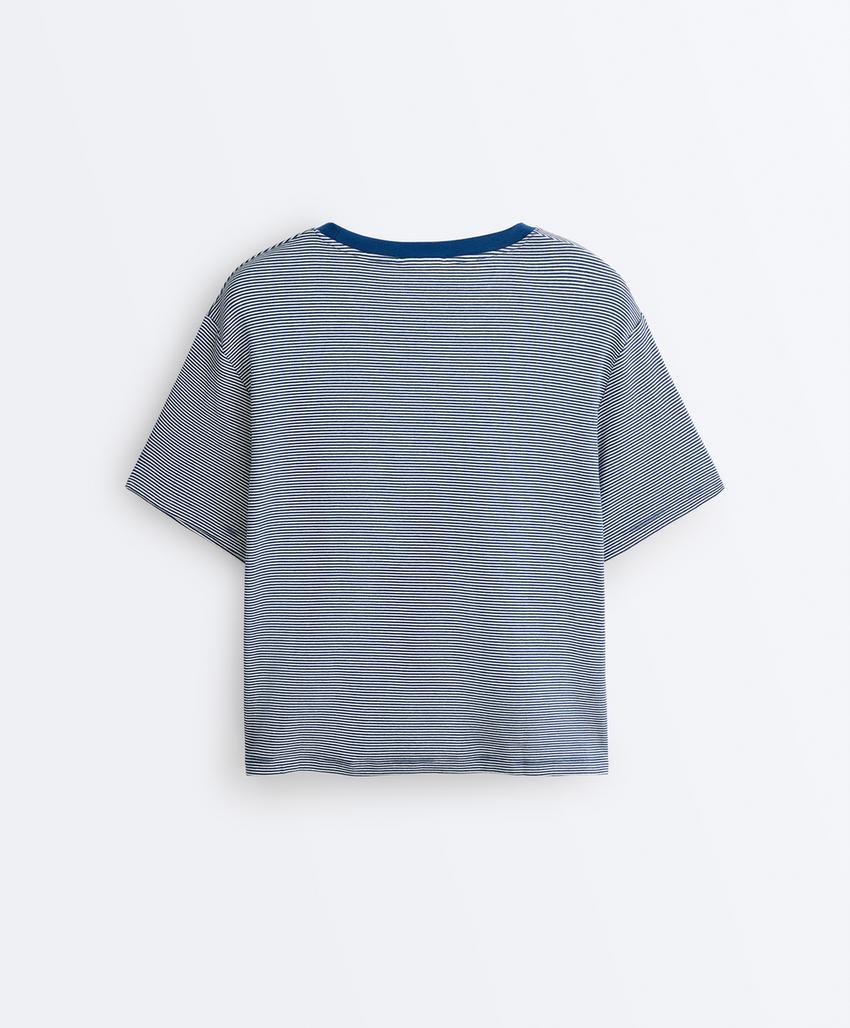 Футболка Boxy с короткими рукавами из смесового хлопка в полоску