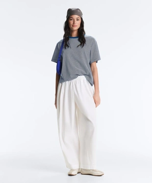 Футболка Boxy с короткими рукавами из смесового хлопка в полоску- Заказать в России