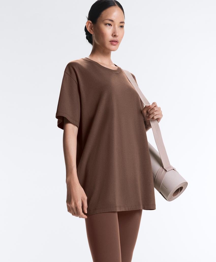 Футболка Oversize с короткими рукавами из смесового хлопка