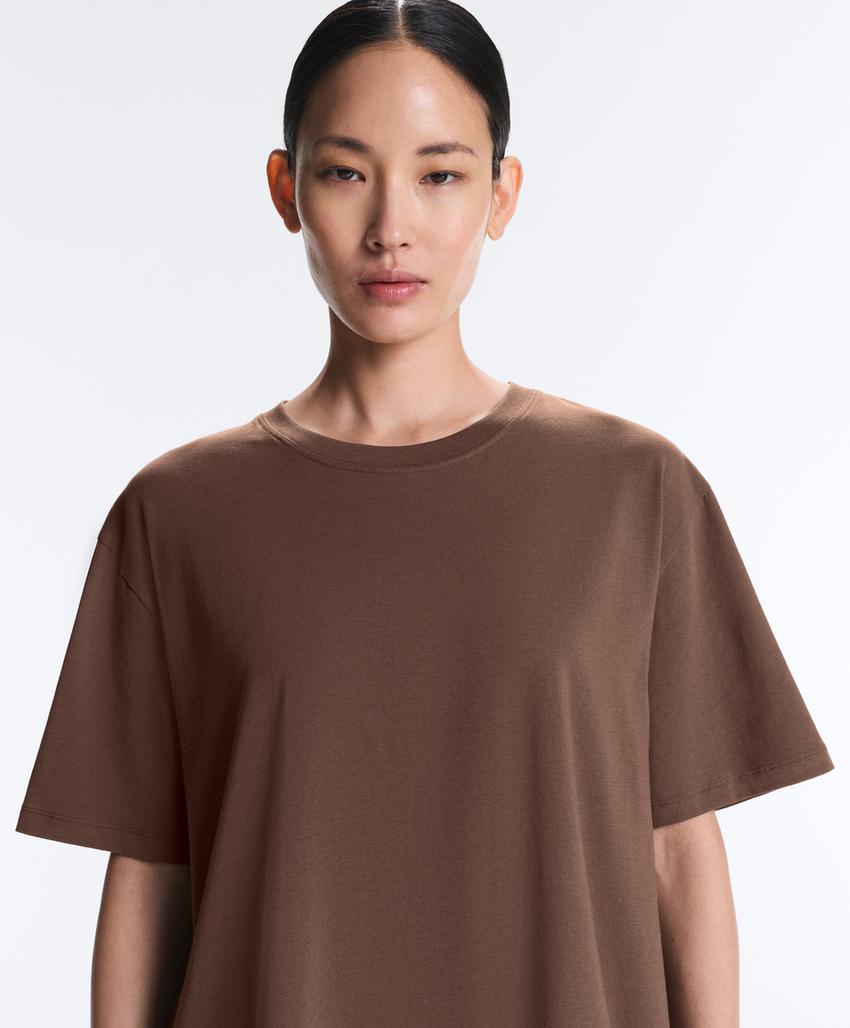 Футболка Oversize с короткими рукавами из смесового хлопка