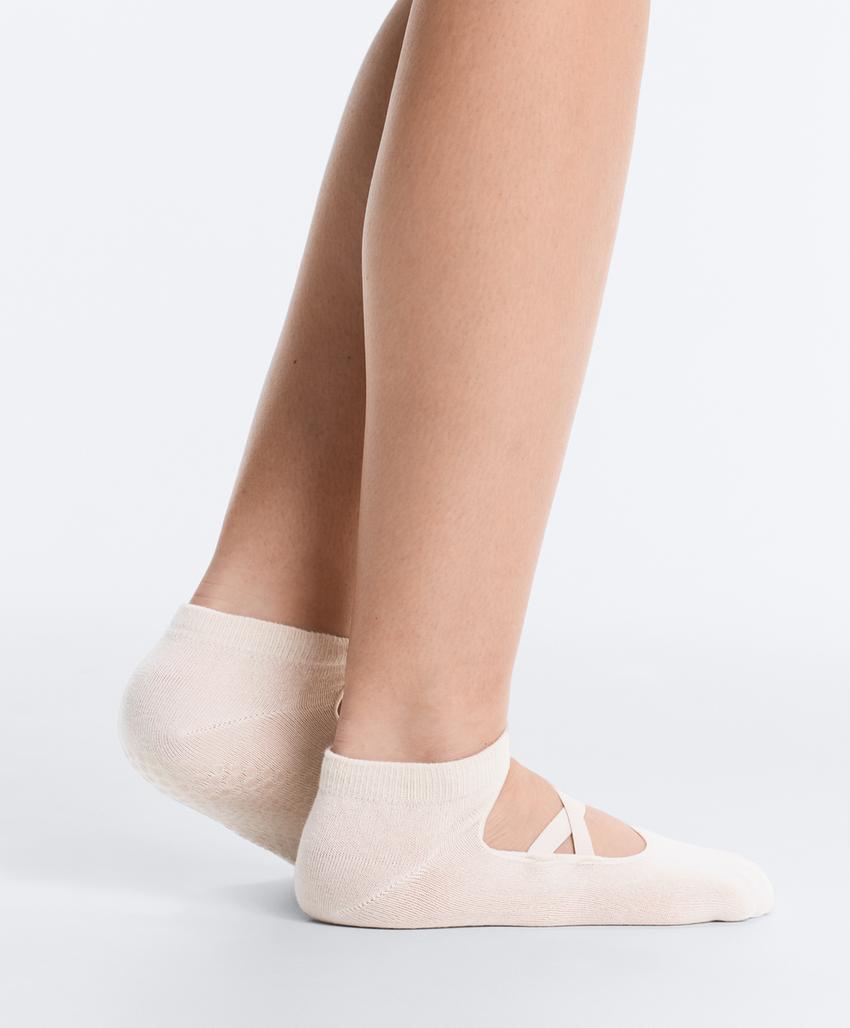 2 пары носков-sneaker из смесового хлопка с лентами для йоги и пилатеса