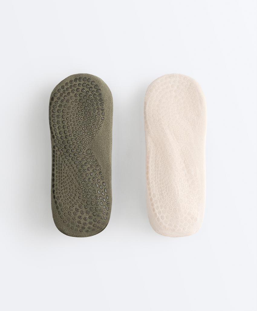 2 пары носков-sneaker из смесового хлопка с лентами для йоги и пилатеса