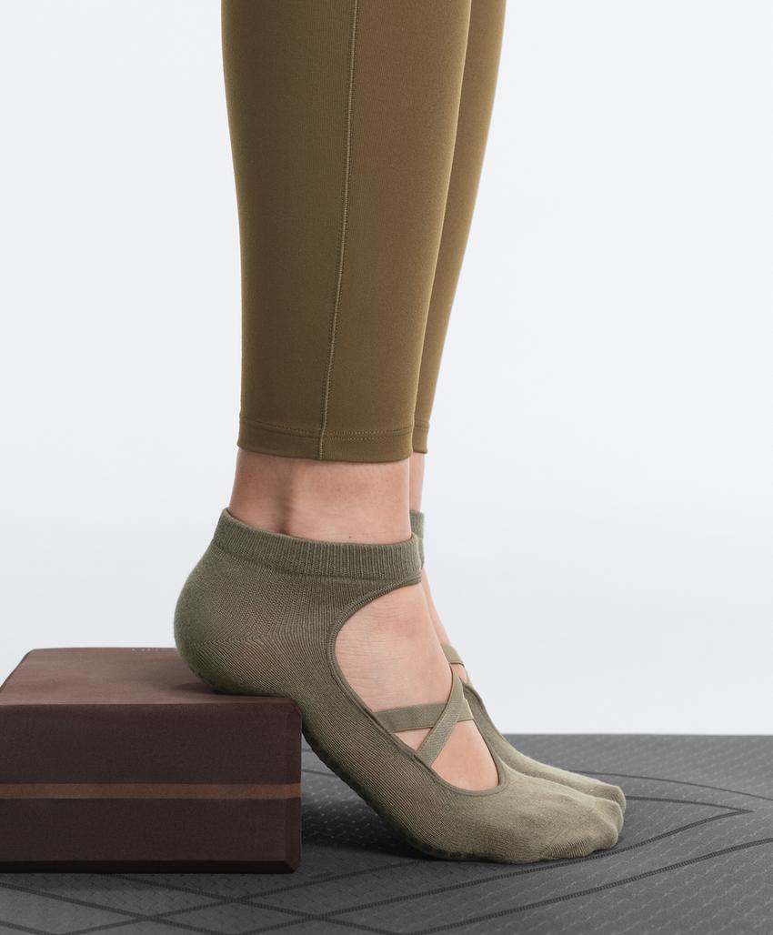 2 пары носков-sneaker из смесового хлопка с лентами для йоги и пилатеса