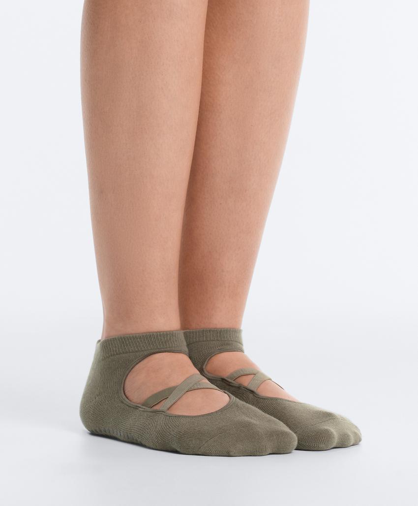 2 пары носков-sneaker из смесового хлопка с лентами для йоги и пилатеса