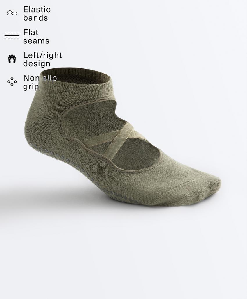 2 пары носков-sneaker из смесового хлопка с лентами для йоги и пилатеса