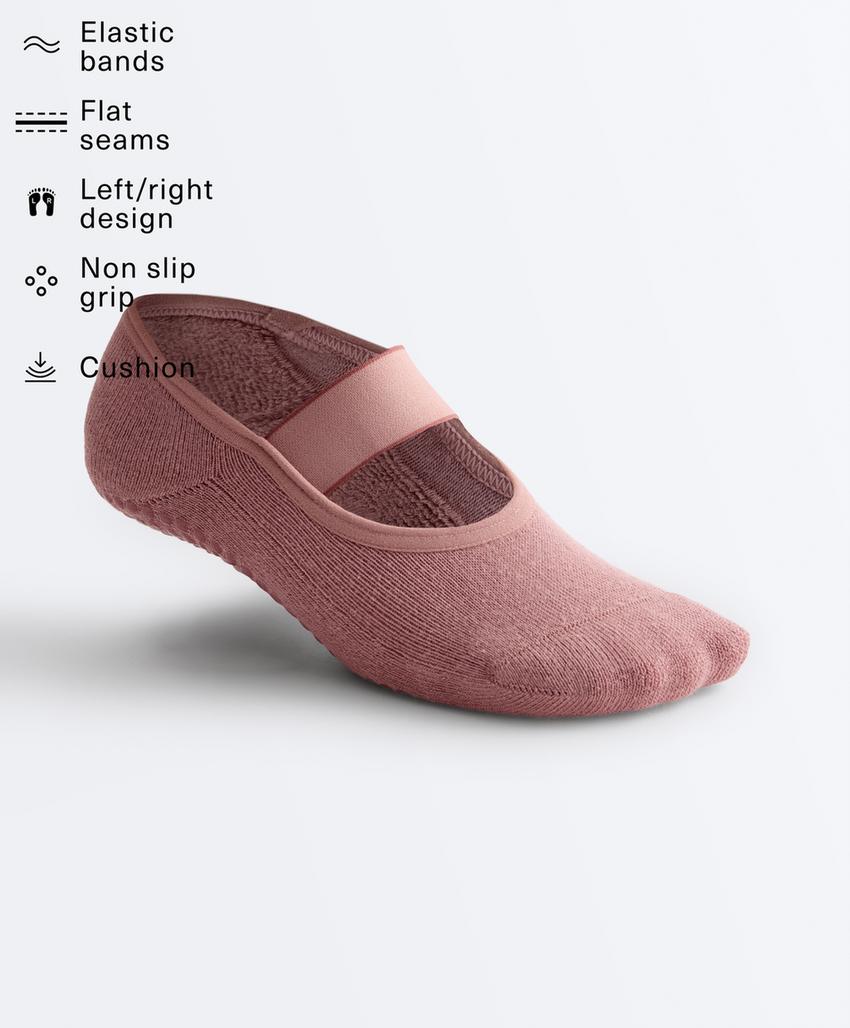 2 пары носков для йоги и пилатеса из смесового хлопка с широкой лентой