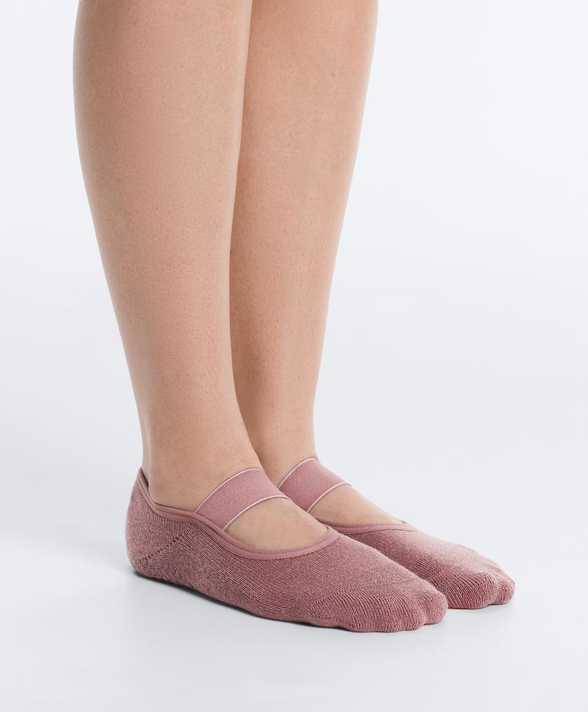 2 пары носков для йоги и пилатеса из смесового хлопка с широкой лентой