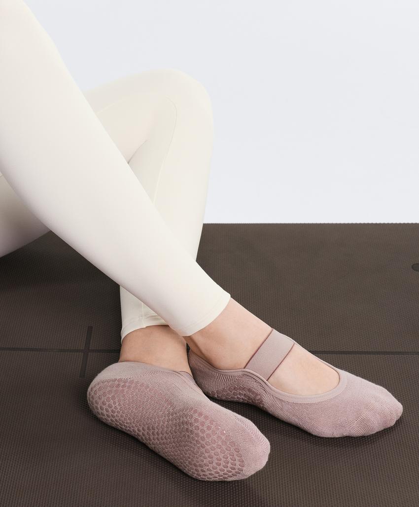 2 пары носков для йоги и пилатеса из смесового хлопка с широкой лентой