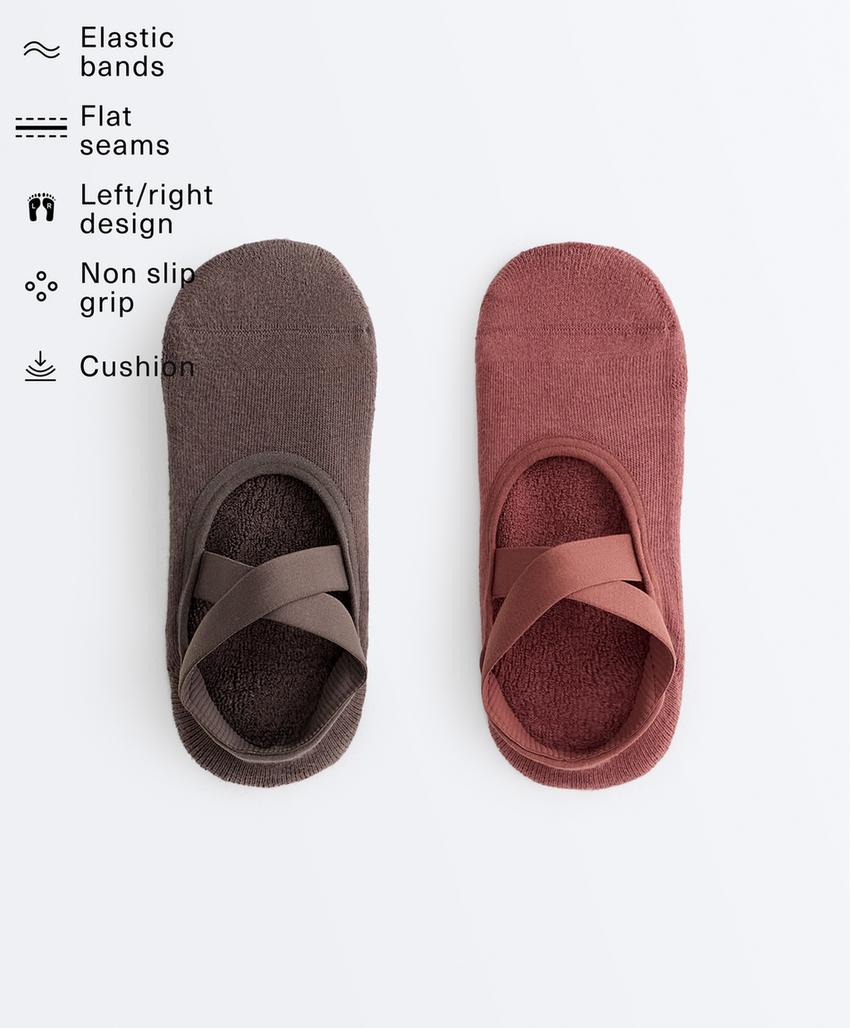 2 пары невидимых носков из смесового хлопка для йоги и пилатеса