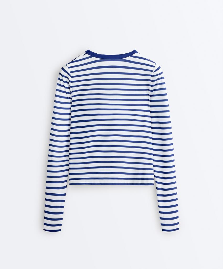 Лонгслив в полоску из высокотехнологичной ткани