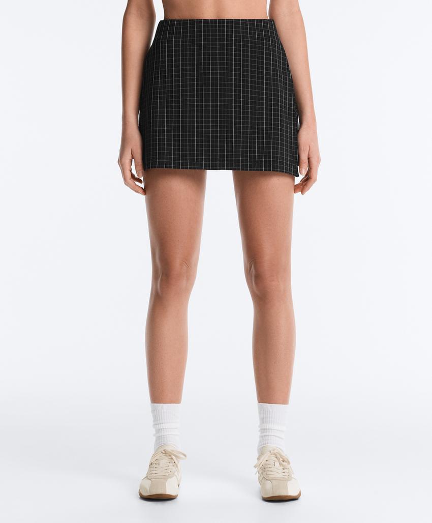 Юбка пике в клетку