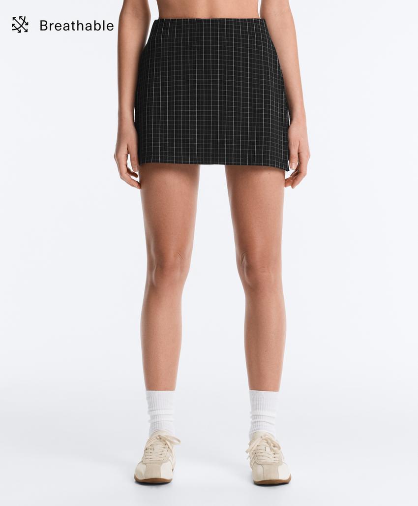 Юбка пике в клетку