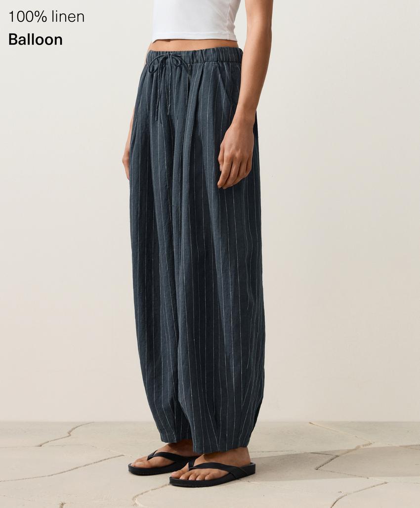 Брюки-бананы из 100%-го льна