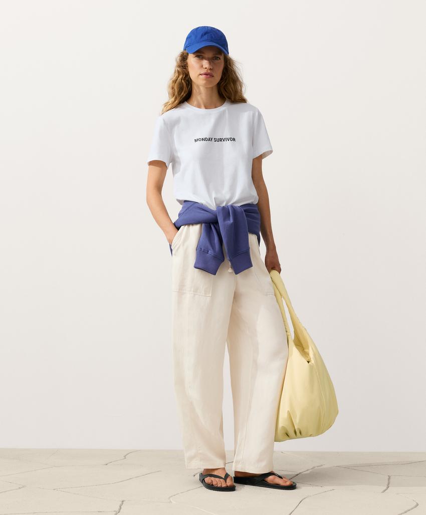 Прямые брюки из лиоцелла и льна (24%)