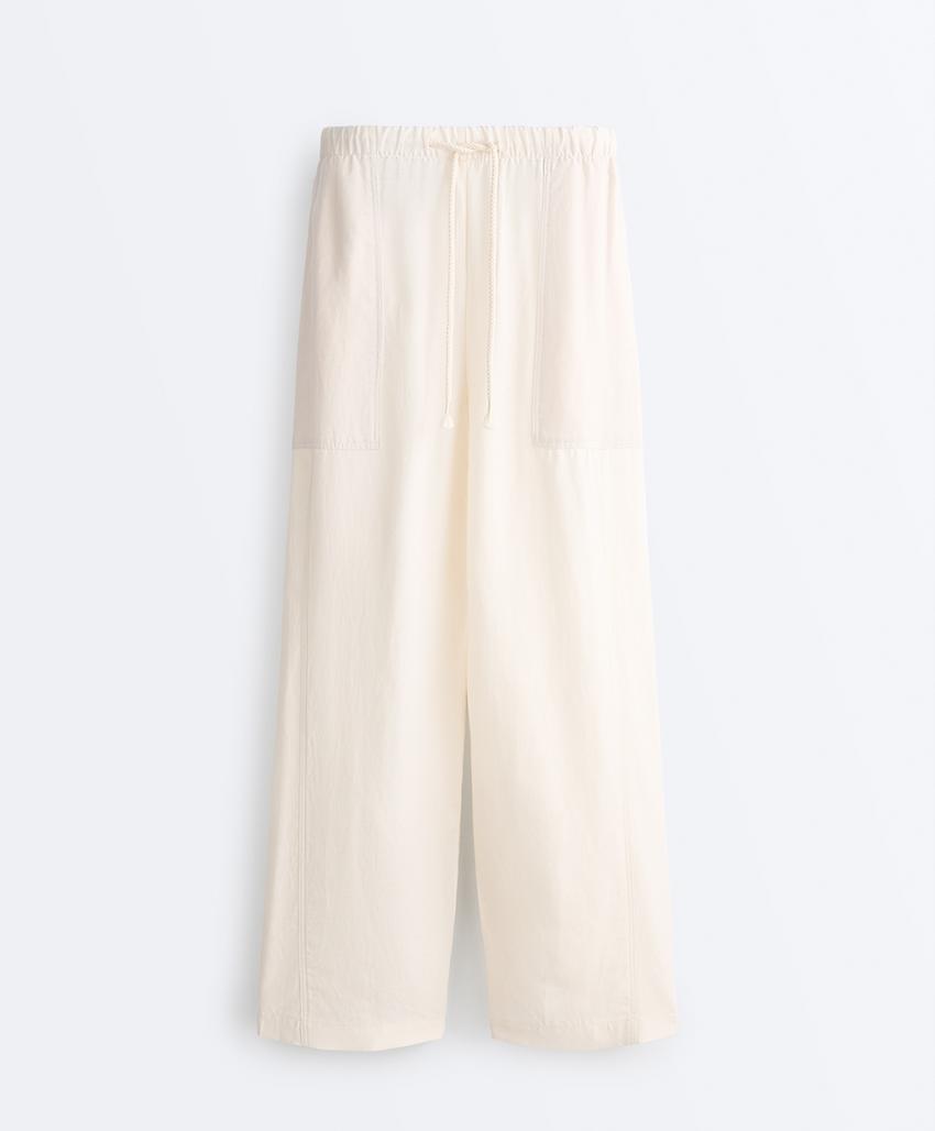 Прямые брюки из лиоцелла и льна (24%)