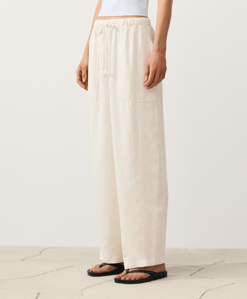 Прямые брюки из лиоцелла и льна (24%)