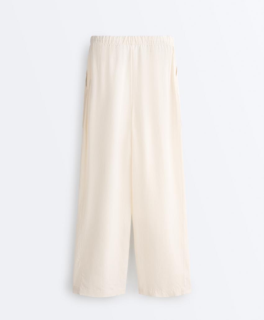 Прямые брюки из лиоцелла и льна (24%)