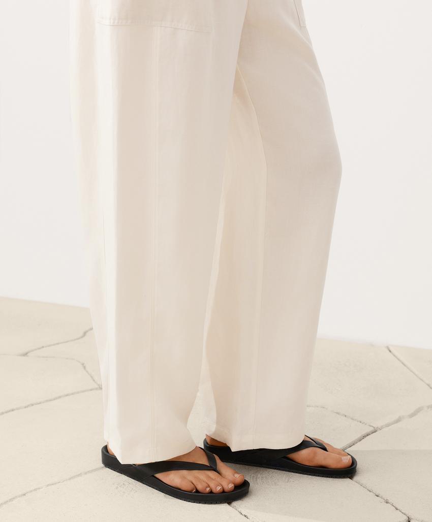 Прямые брюки из лиоцелла и льна (24%)