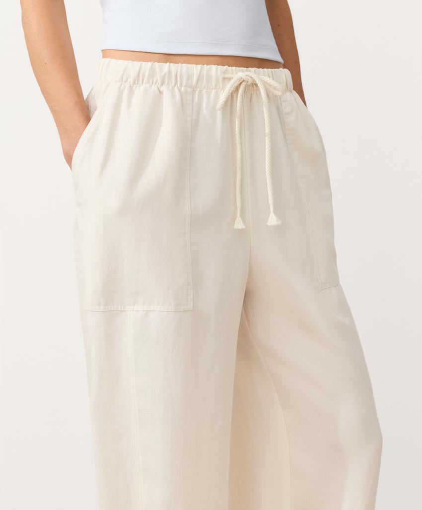 Прямые брюки из лиоцелла и льна (24%)