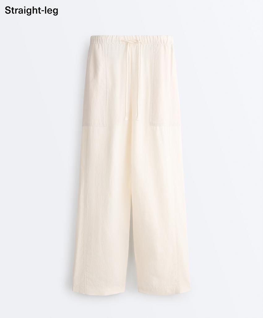 Прямые брюки из лиоцелла и льна (24%)