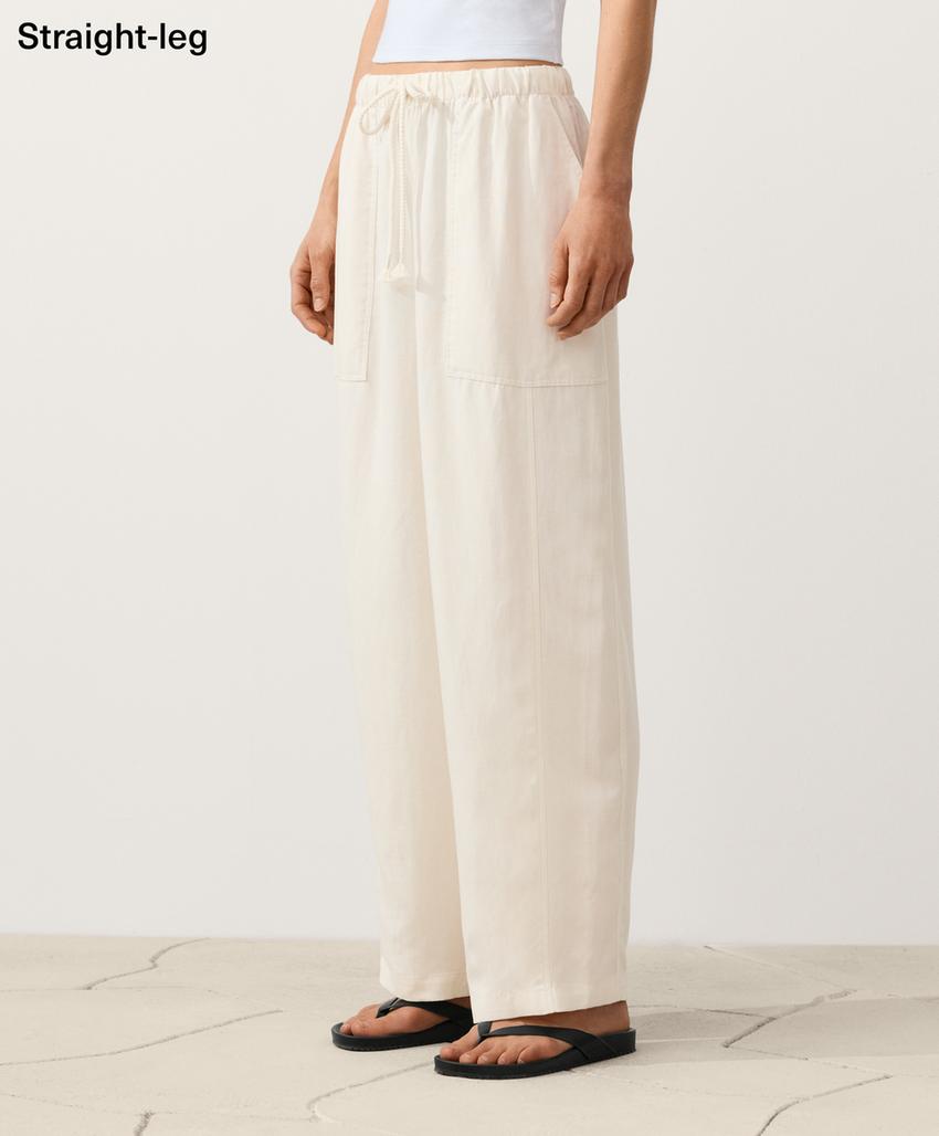 Прямые брюки из лиоцелла и льна (24%)