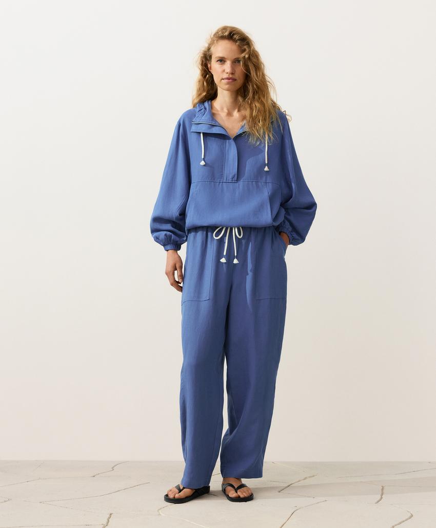 Прямые брюки из лиоцелла и льна (24%)