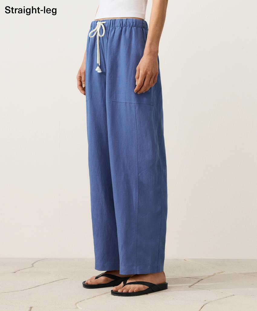 Прямые брюки из лиоцелла и льна (24%)