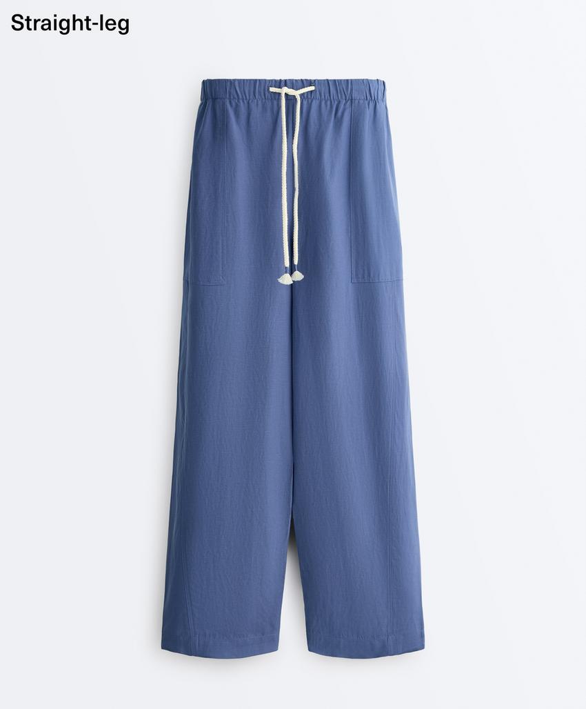 Прямые брюки из лиоцелла и льна (24%)