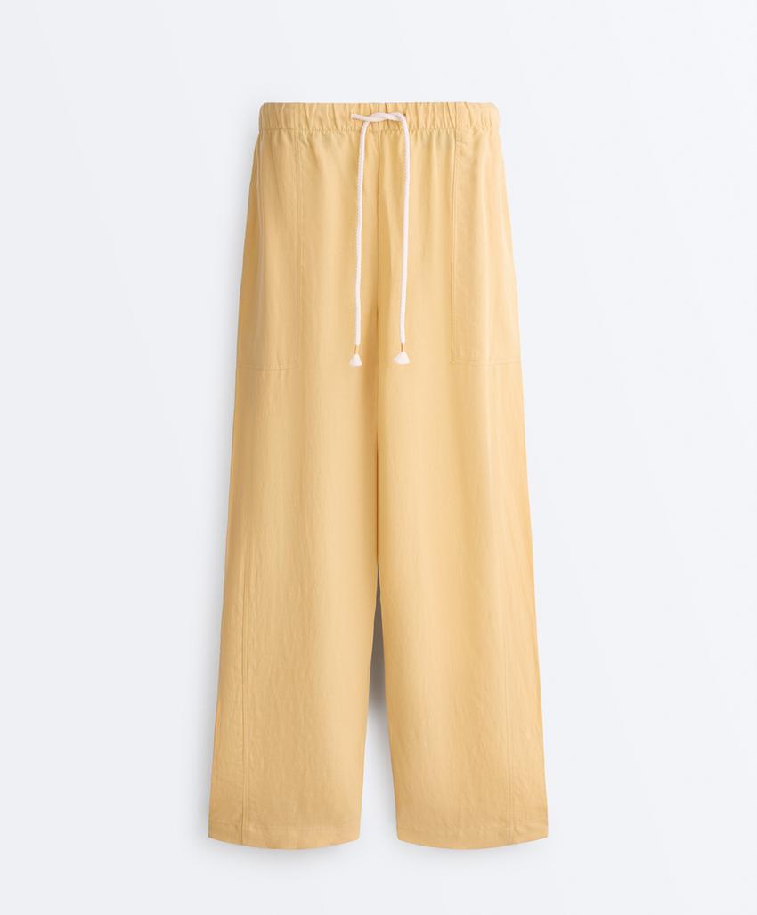 Прямые брюки из лиоцелла и льна (24%)