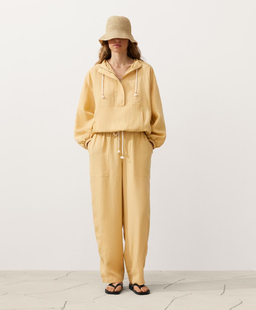 Прямые брюки из лиоцелла и льна (24%)