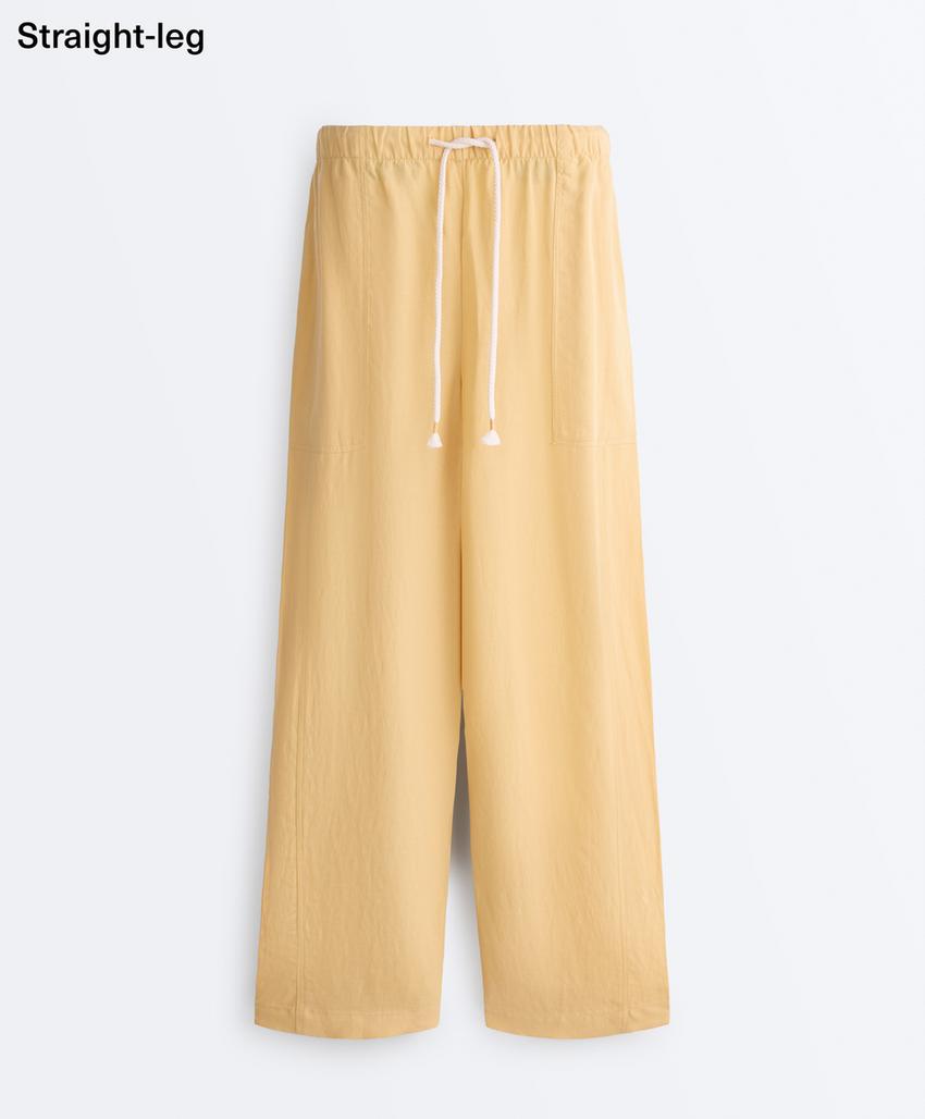 Прямые брюки из лиоцелла и льна (24%)