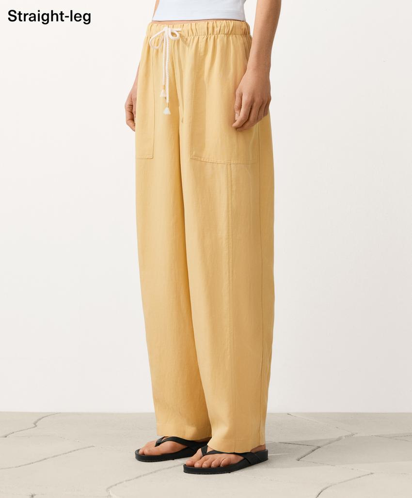 Прямые брюки из лиоцелла и льна (24%)